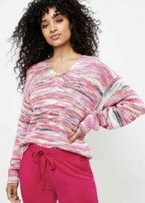 NWT LOU GREY SPACEDYED V-NECK SWEATER V-Neck Sweater Size-Medium