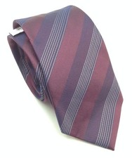  125 Kenneth Cole Mens Stripe Blue Red Silk Necktie Slim Classic Neck Tie 58x3