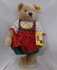 Steiff 0275/28 Helga Plush Teddy Bear 10 1/2" Tall w/ Stand