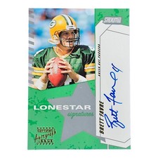 2002 Stadium Club Lonestar Signatures #LS-BF Brett Favre Autograph Blue Sig