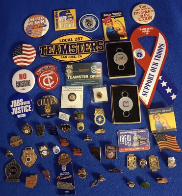 54 PC Lot Teamsters Union Uaw Bakery Zippo Yellow Roadway Sme Vintage IBEW RR +