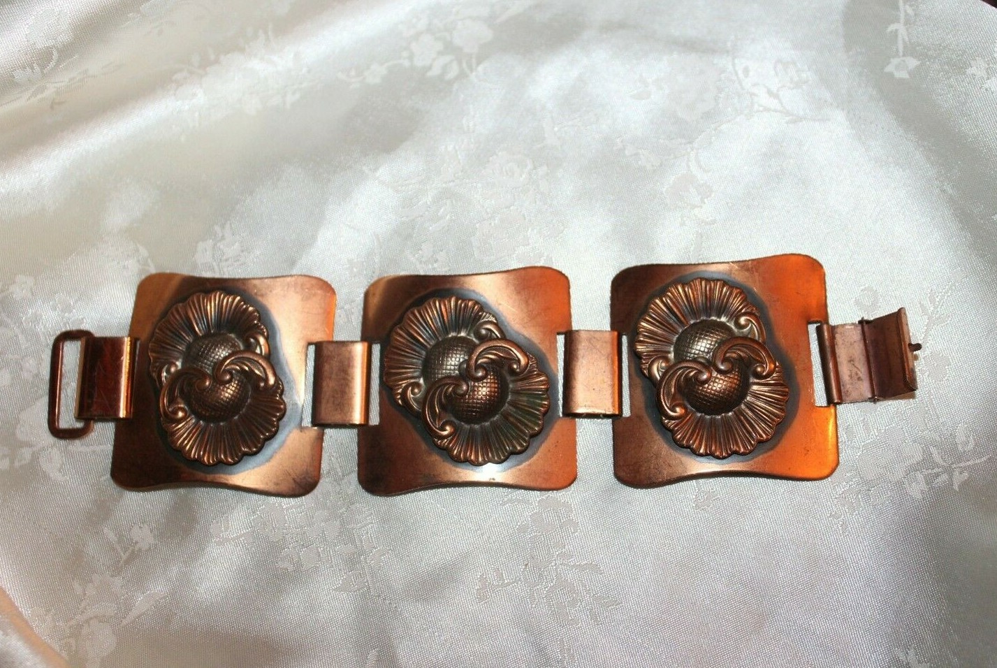 Solid Copper MCM Artisan Thistle Flower Panel Bra… - image 5