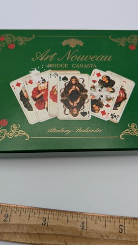 1979 Art Nouveau Canasta Bridge Double Deck Cards Altenburg Stralsunder - Picture 5 of 21