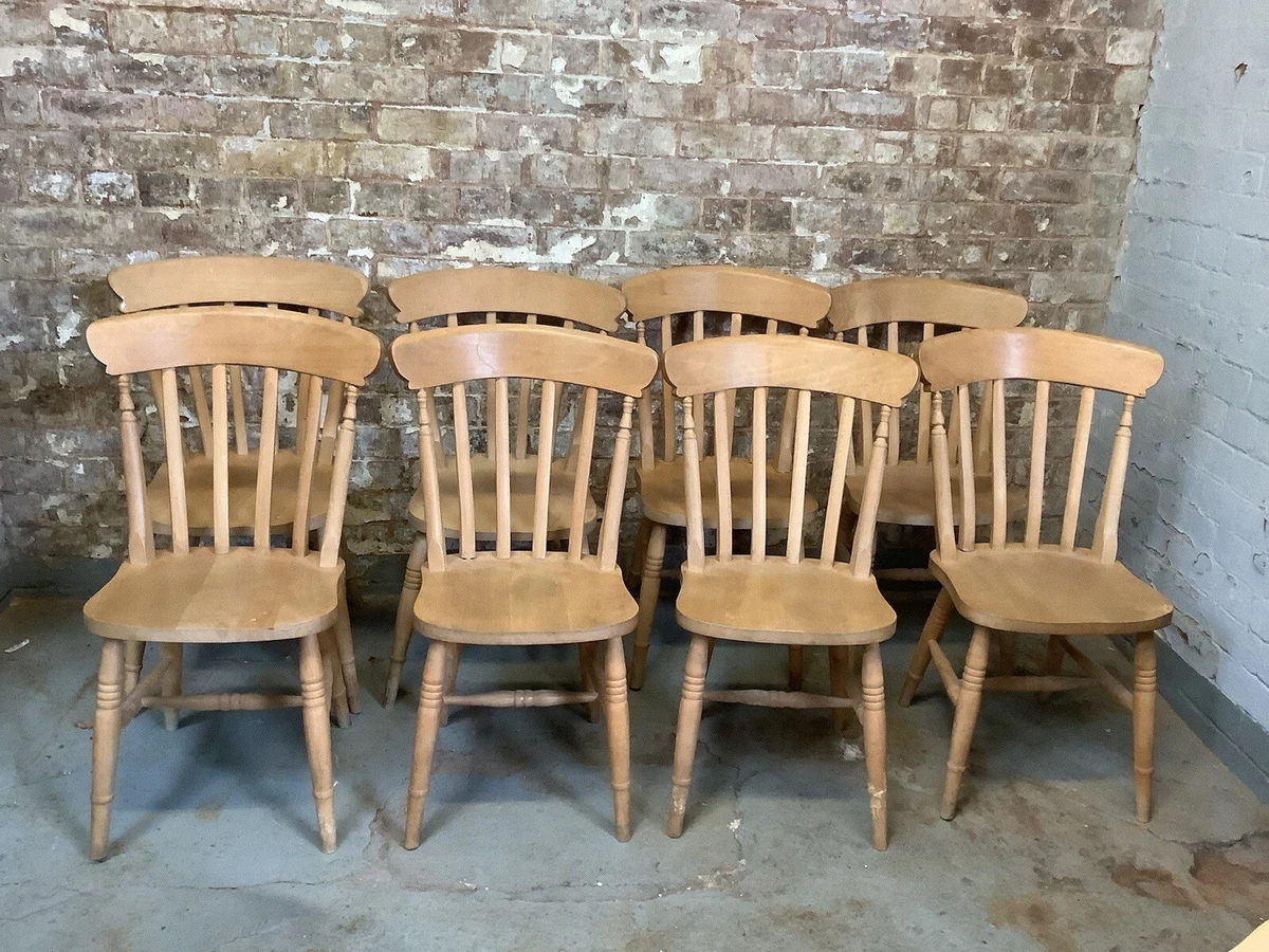 Old Used Slat Back Farmhouse Kitchen Chairs 65 Each eBay