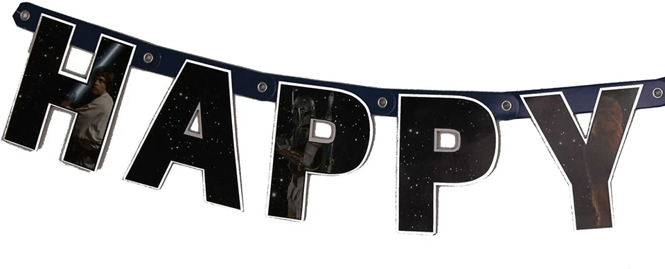 Amscan Star Wars - Joyeux Anniversaire Guirlande(140cm) +Confettis(34g) Déco - Photo 3/4