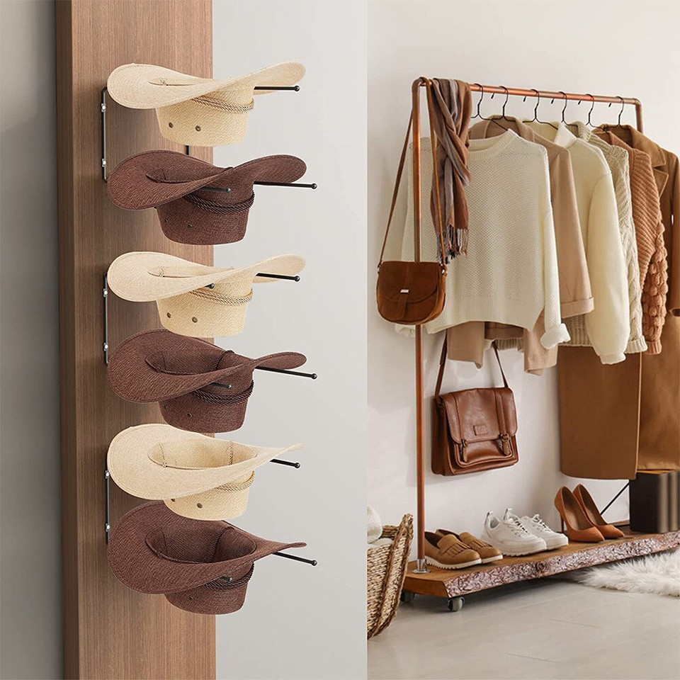 Cowboy Hat Wall Hook Wall Storage Baseball Cap Rack Hat Rail Coat