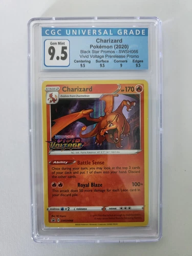 Charizard SWSH066 Holo Rare CGC 9.5 Subs Vivid Voltage Pokemon Prerelease Promo