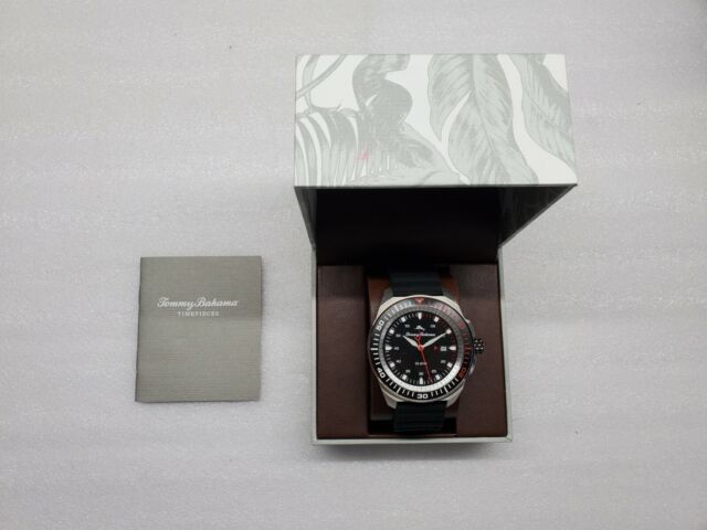 Tommy Bahama Surfside Black Dial Date Silicone Strap Men S Watch Tb00006 02 New For Sale Online