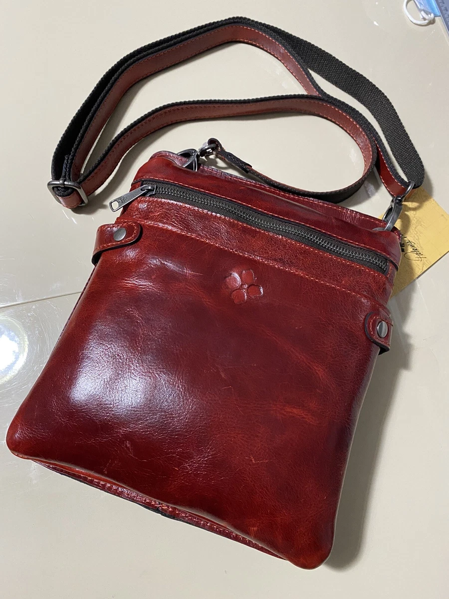 Patricia Nash FRANCESCA Organizer Crossbody Distress Leather Ochre