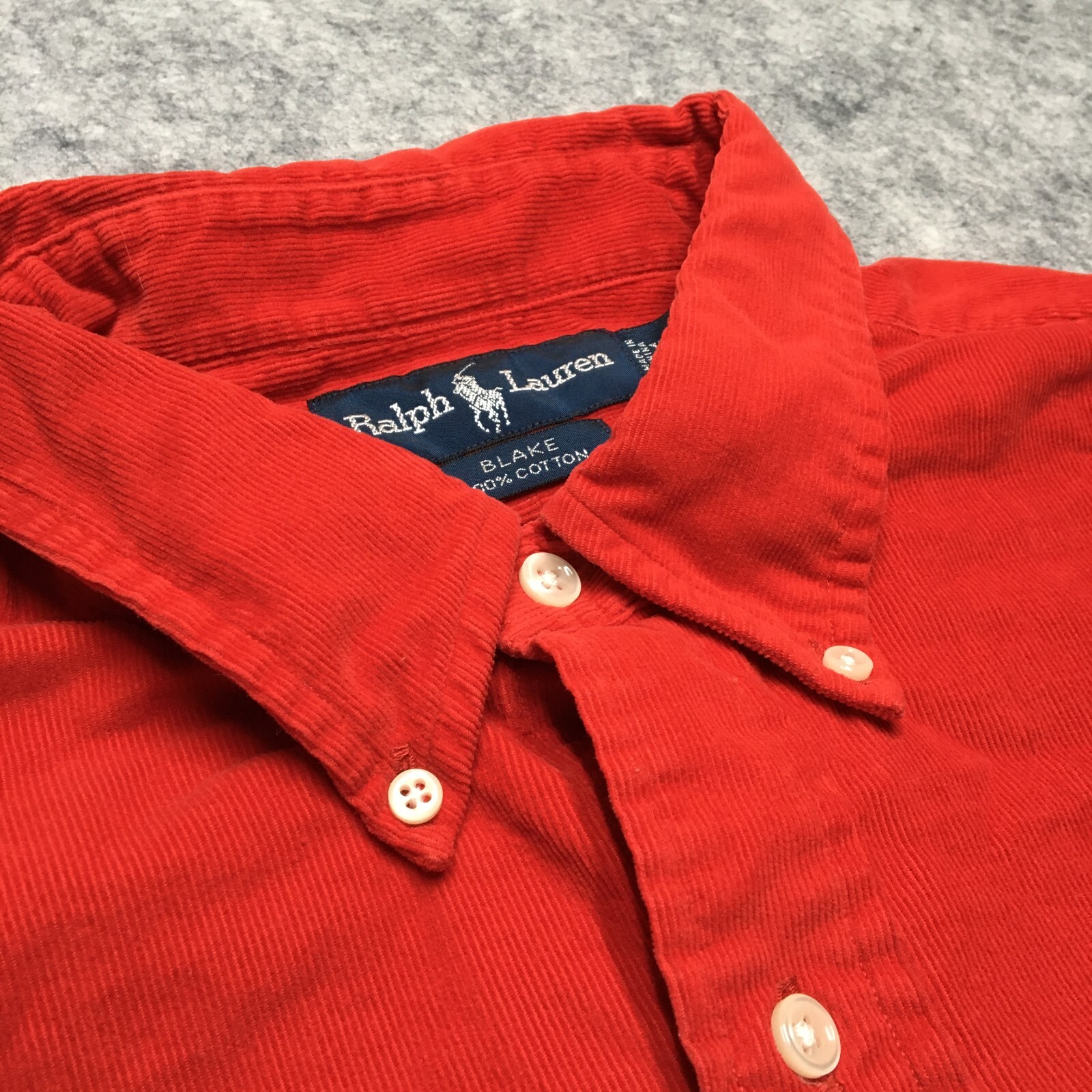 Polo Ralph Lauren Blake camicia velluto a coste uomo XL rosso pony logo micro corda vintage
