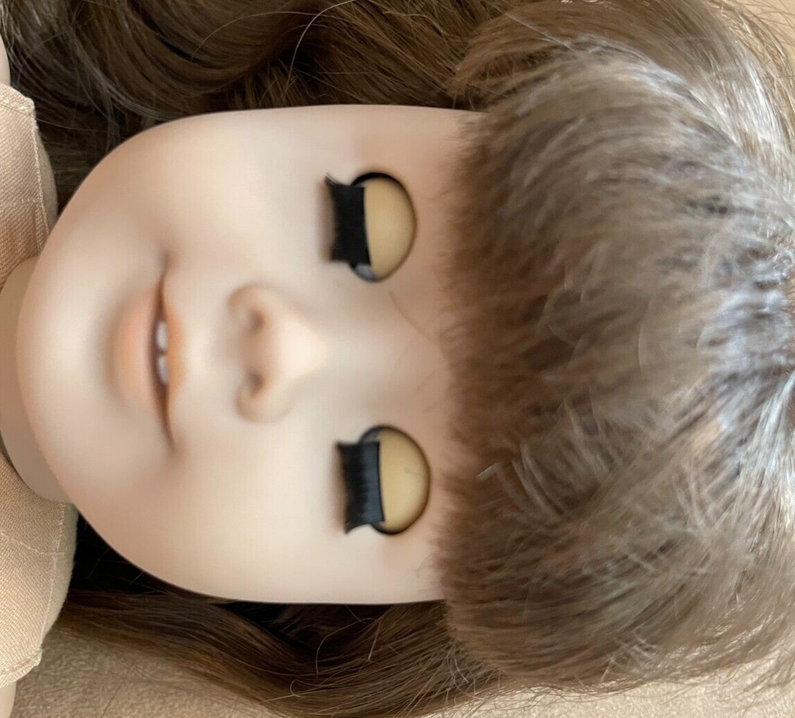 hair blue eyes JLY American Girl Doll HEAD Replacement brown