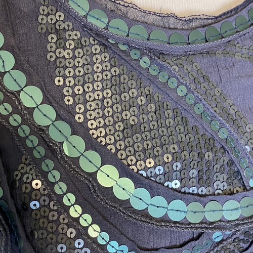 MM Couture Miss Me Dress Womens Small Blue Sleeveless Sequin Embellished Sheath - Picture 3 of 9