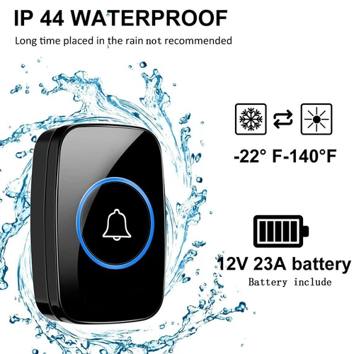 Wireless Doorbell Chime Waterproof Plugin Receiver Adjustable Volume 1000FT Kit - Picture 4 of 12