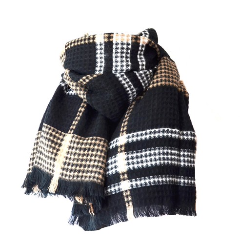 Écharpe Homme Motif écossais Tartan – Soie Mélangée – Neuve Sans étiquette