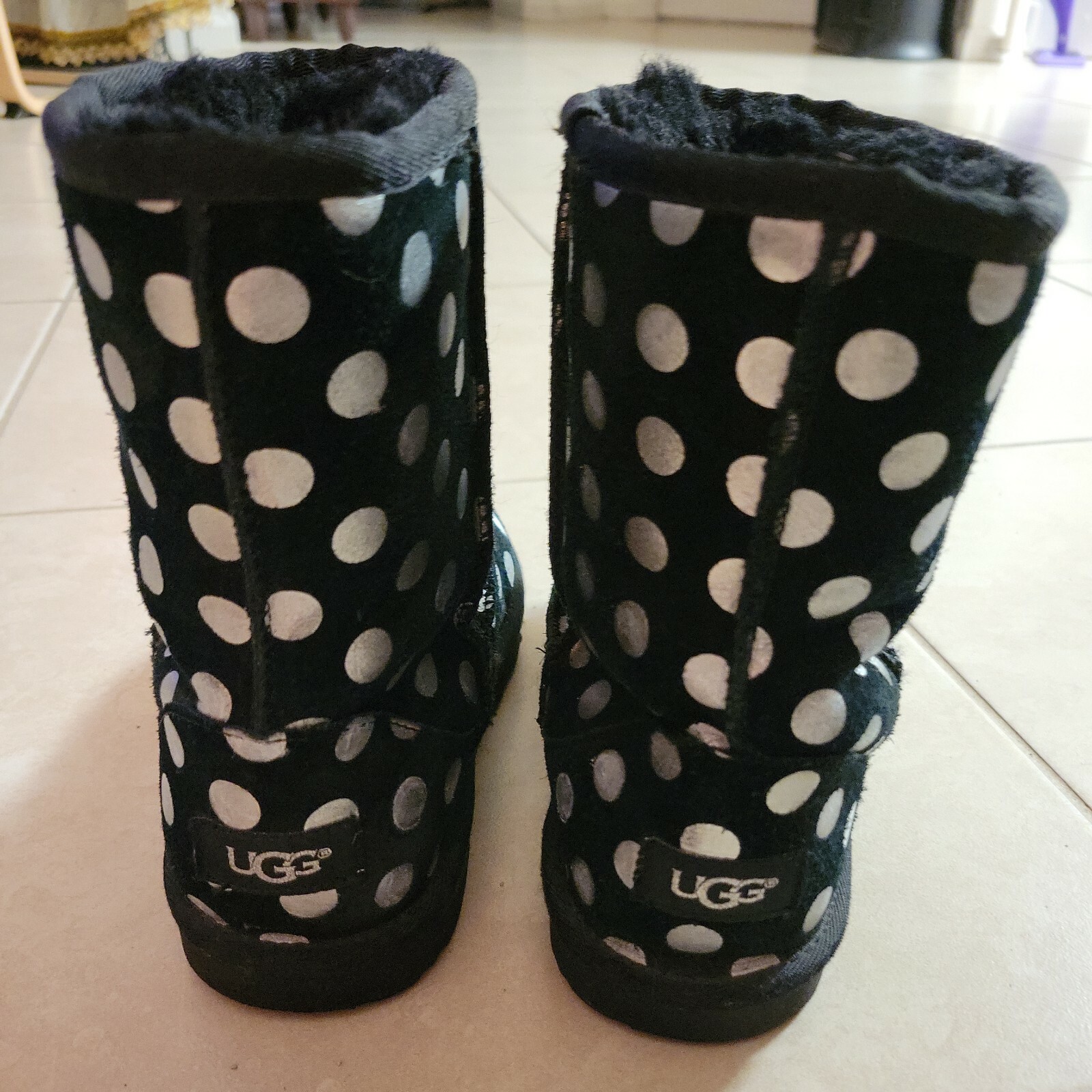 UGG Classic Short Black Metallic Silver Polka Dot… - image 2