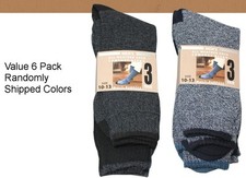 6 Pair Thermal Socks Work Boot Warm All Season Size 10-13 Free Shipping