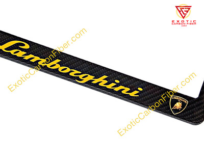 Lamborghini White Lettering Real Carbon Fiber License Plate Frame 2 Turbo S for