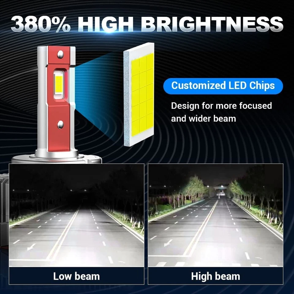 COUPLE KIT LAMPS D3S LED PLUG &AMP; PLAY 6000K WHITE FOR AUDI BMW 9000 LUMEN - Image 2 of 4