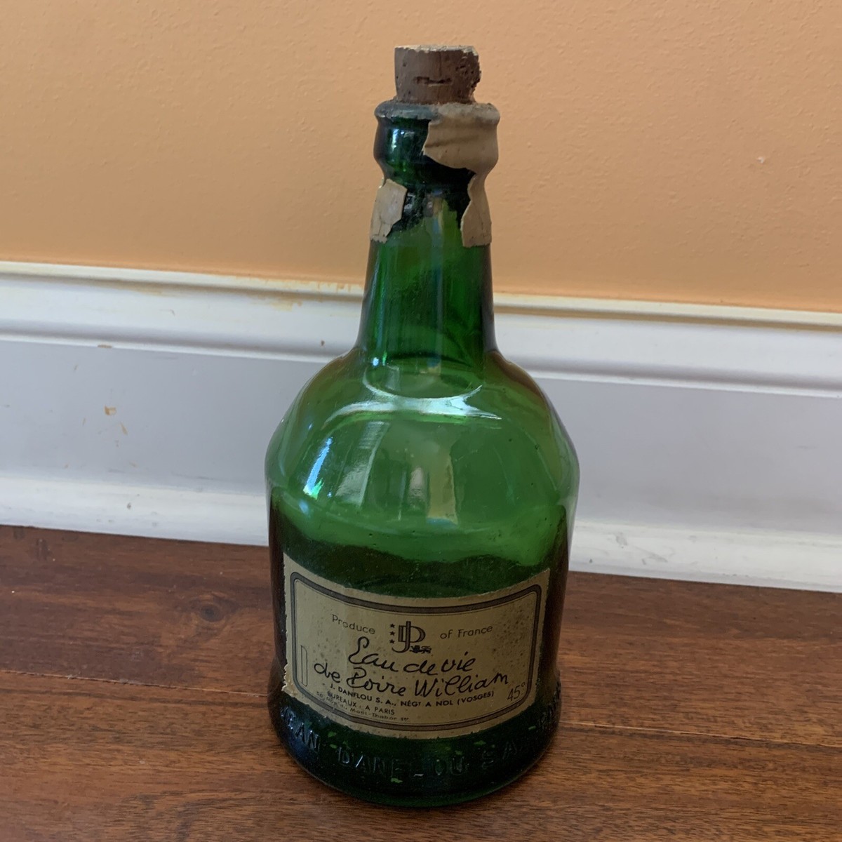Vintage 1930 Jean Danflou 75 ml Pear Brandy Bottle Eau De Vie De