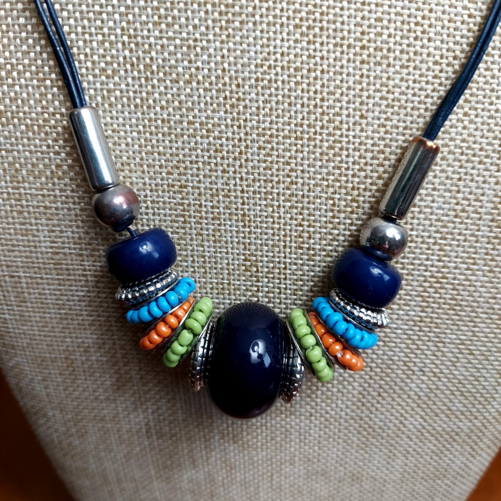Chicos Necklace Statement Multi Color Beaded With… - image 7