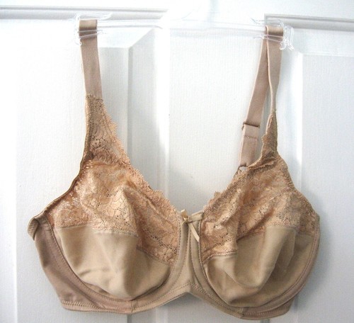 Lilyette by Bali Bra 34D Body Beige Comfort Lace Minimizer Underwire New