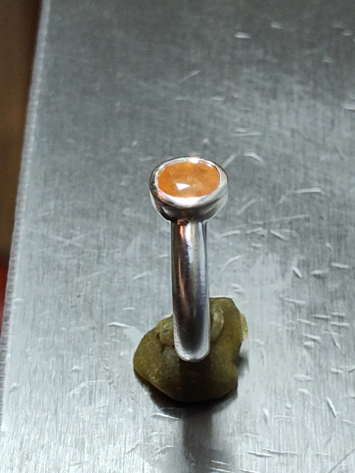 Кольцо ручной работы с мандарином спессартитом более 1 карата, редкий цвет, натуральный огненный драгоценный камень - Изображение 2 из 4