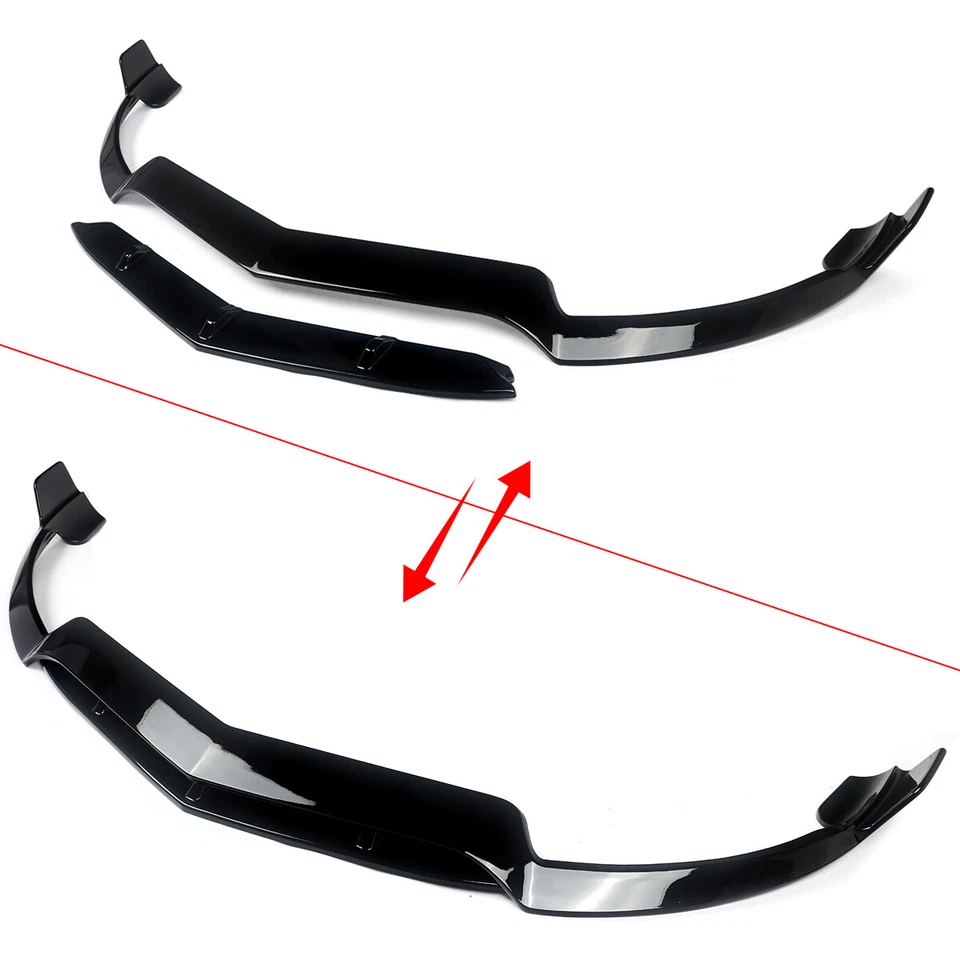 Labio divisor delantero negro brillante para Mercedes Benz W207 C207 E250 E350 2014-2016 Foto 3 de 4