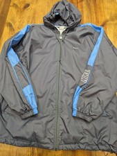 Retro 90's Nike Gray Spellout Windbreaker Jacket with Hood Sz XL