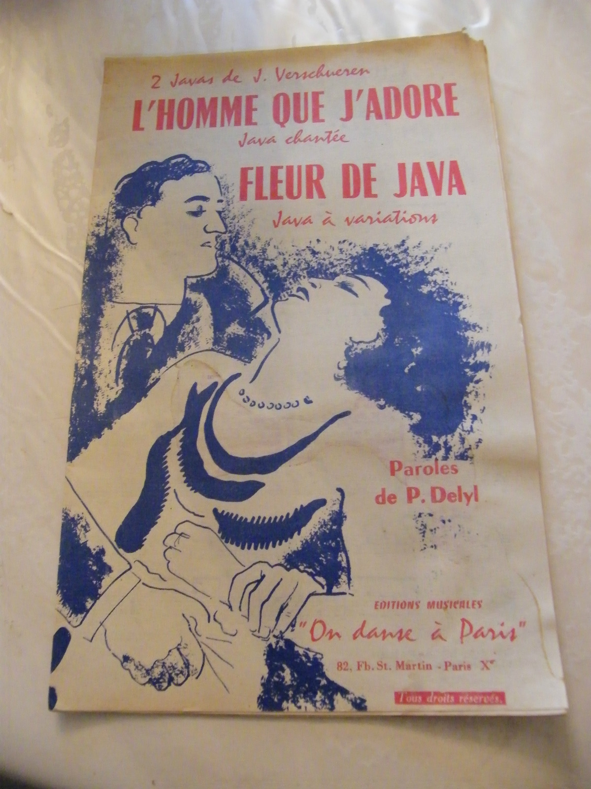Partition The Man I Adore Java Flower Verschueren 1956 Music Sheet