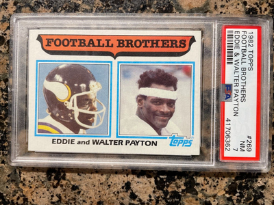 1982 TOPPS FOOTBALL BROTHERS EDDIE AND WALTER PAYTON PSA 7 NEAR 