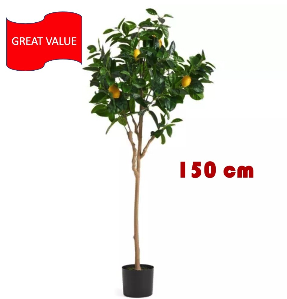 Artificial Lemon Tree 150cm Premium Realistic Faux Fruit Indoor Outdoor Botanik