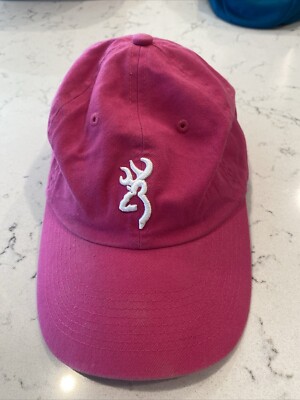 Ready Meats Inc. Embroidered Logo Pink Strapback Hat Cap Unisex OS Browning Strapback Hat Pink OSFA Adjustable Embroidered Logo  main image 2