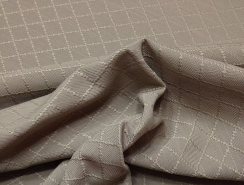 BALLARD DESIGNS LORENZO PUTTY TAUPE WOVEN DIAMOND MULTI USE FABRIC BY THE YARD - Picture 2 of 5