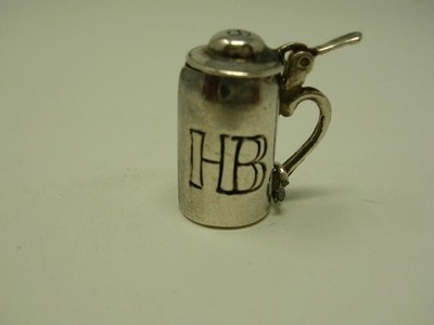 Vintage Sterling Silver Charm Hofbrauhaus Munich Beer Stein with Lid from Estate