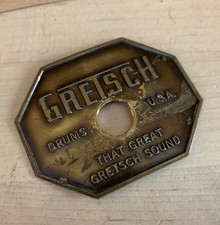 GRETSCH Stop Sign Badge Logo Plate Emblem Part 70s 80s Vtg That Great Sound SSB