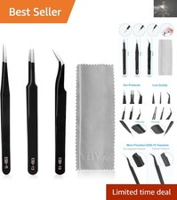 Versatile 3PC Tweezers Set for Jewelry Making, Crafting  Electronics - ESD Safe