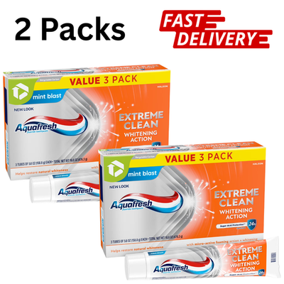#ad Aquafresh Extreme Clean Whitening Action Fluoride Toothpaste 5.6 Oz 6 Pack $15.99