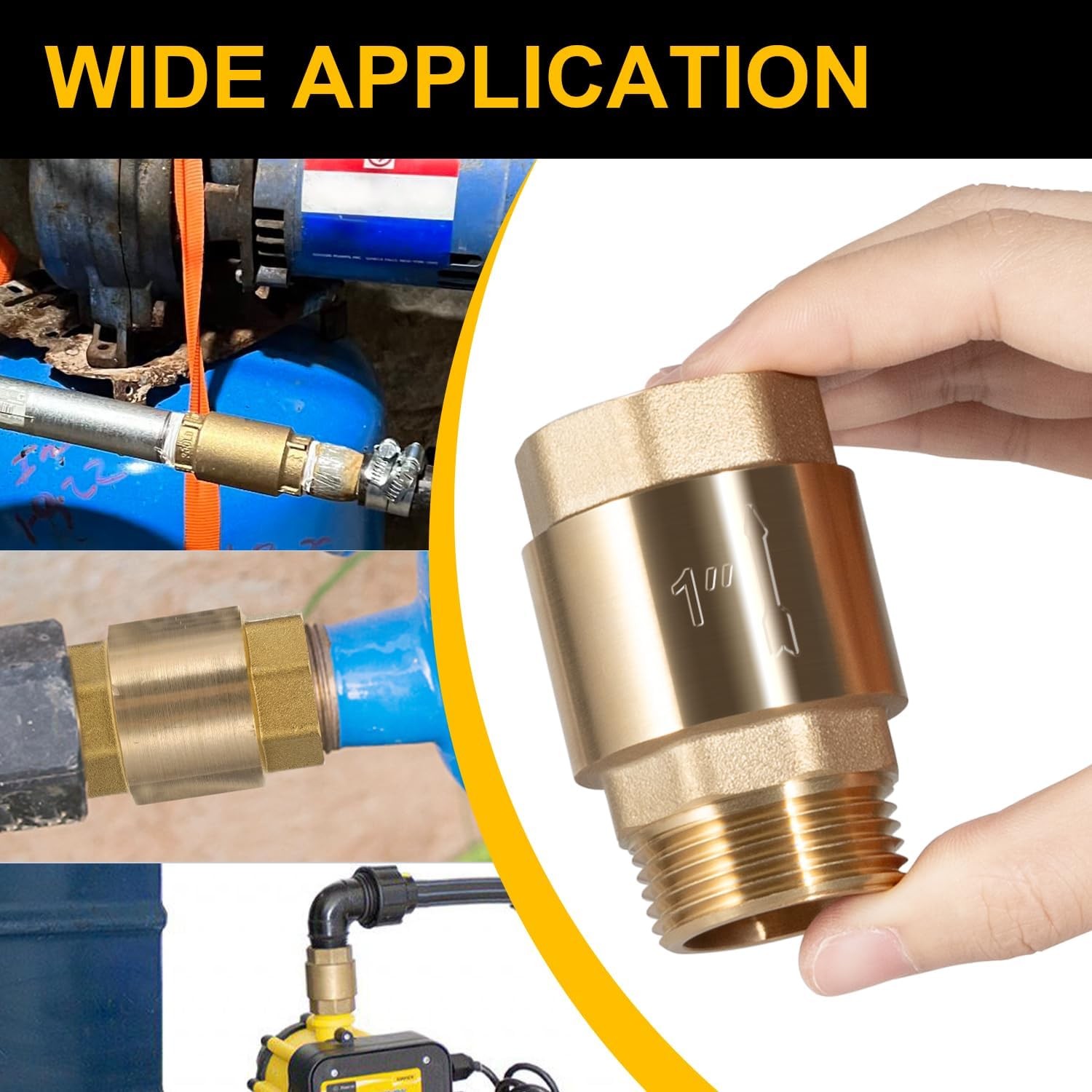 One Way Brass Check Valve 1" NPT Prevent Backflow Water Check Valve SP0465X-100