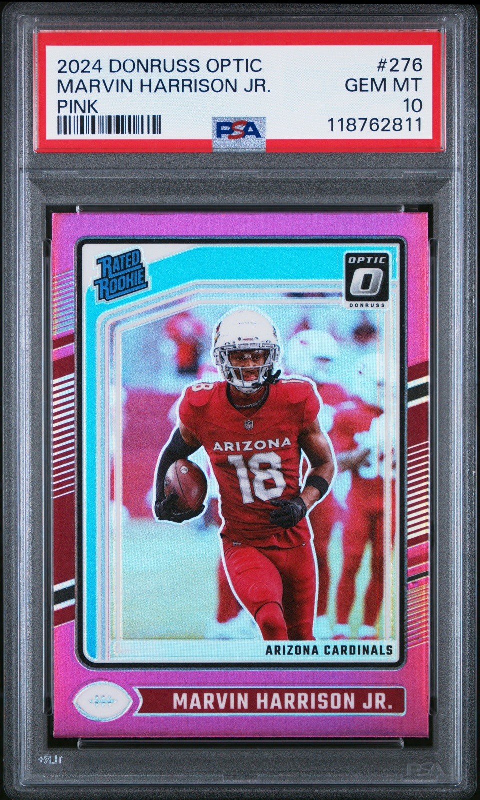 2024 Donruss Optic Marvin Harrison Jr. Rated Rookie #276 Pink Prizm PSA 10