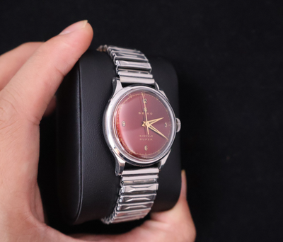 セイコー　スーパー　13005 Serviced Rare Vintage 1955 Seiko Super Red Dial Seikosha 15 Jewels