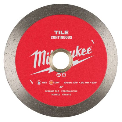 Milwaukee Tool 49-93-9502 Diamondsawblade, Diam:4'', Arbor:5/8'', 7/8