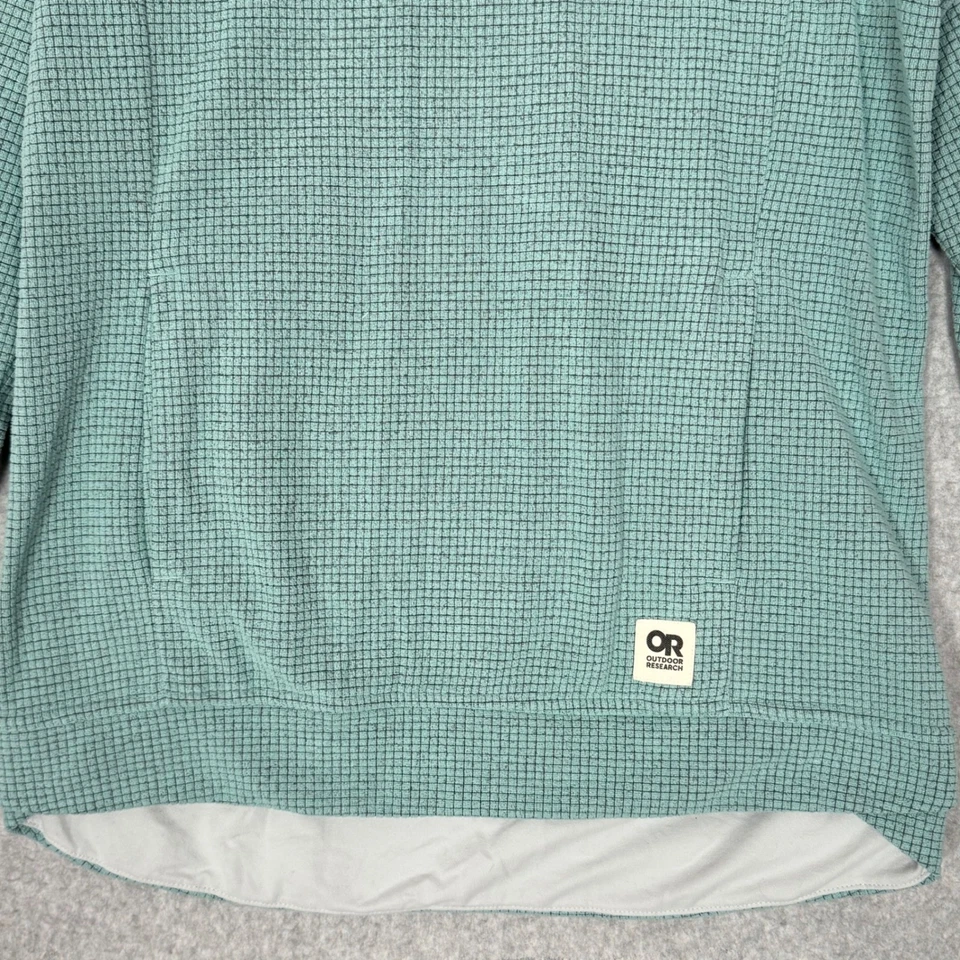 Pullover capucha Outdoor Research para mujer SP Trail Mix gofre polar salvia azul verde Foto 4 de 4
