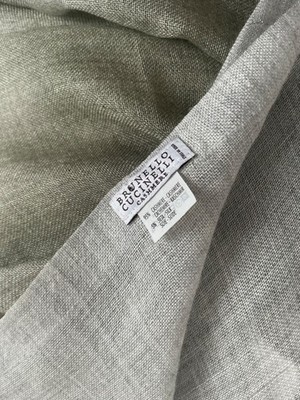 Brunello Cucinelli Schal Tuch Stola Cashmere Seide Olive Beige neu NP850 
