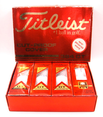 Titleist 384 DT Wound 90 NOS Box of 12 Balls 4 Sleeves, PPG & Continental Logos