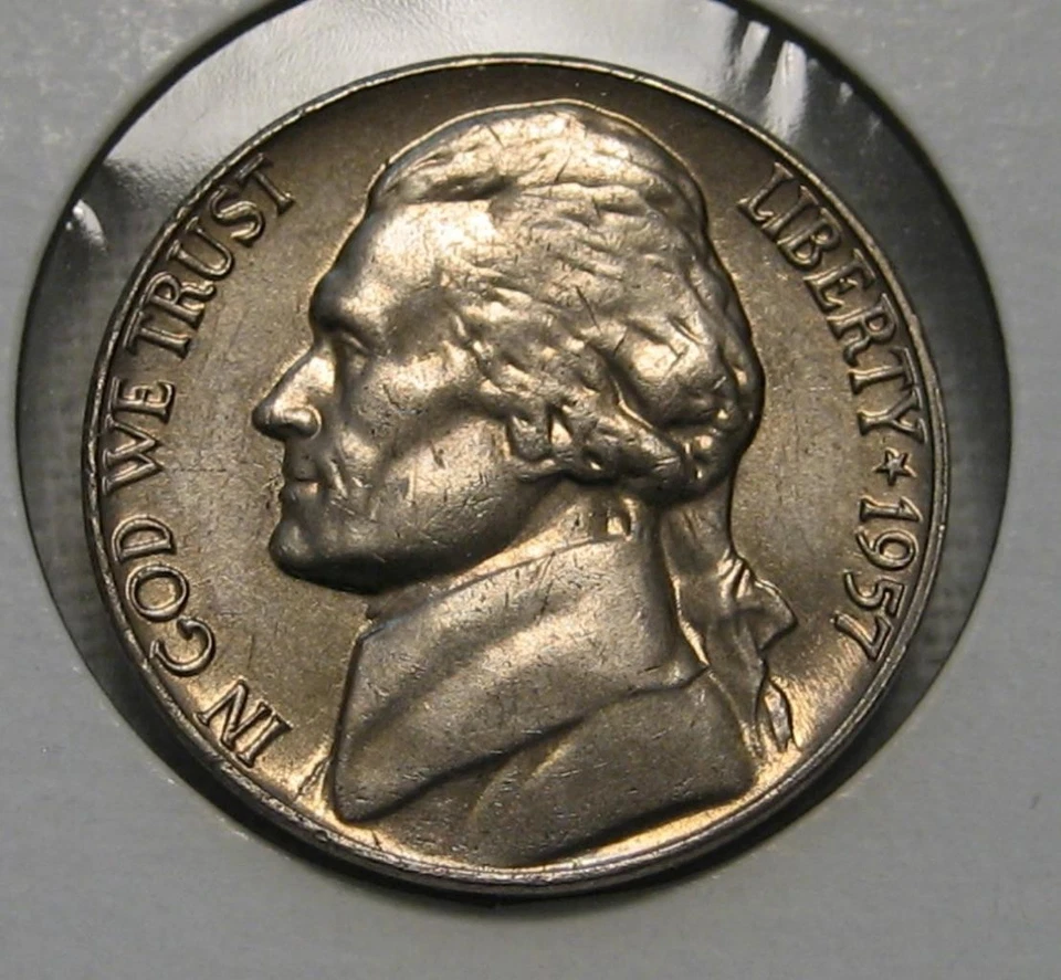 1957-P FIVE (5) FULL STEP (FS) BU GEM JEFFERSON MUST SEE NICKEL - Image 4 of 4