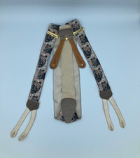 Vintage Trafalgar Suspenders Braces Silk Calvin Curtis Stock Market Bulls Bears