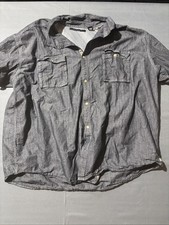 Vintage Sean John Dark Grey Button Up Collared Short Sleeve Size 5XB Preowned