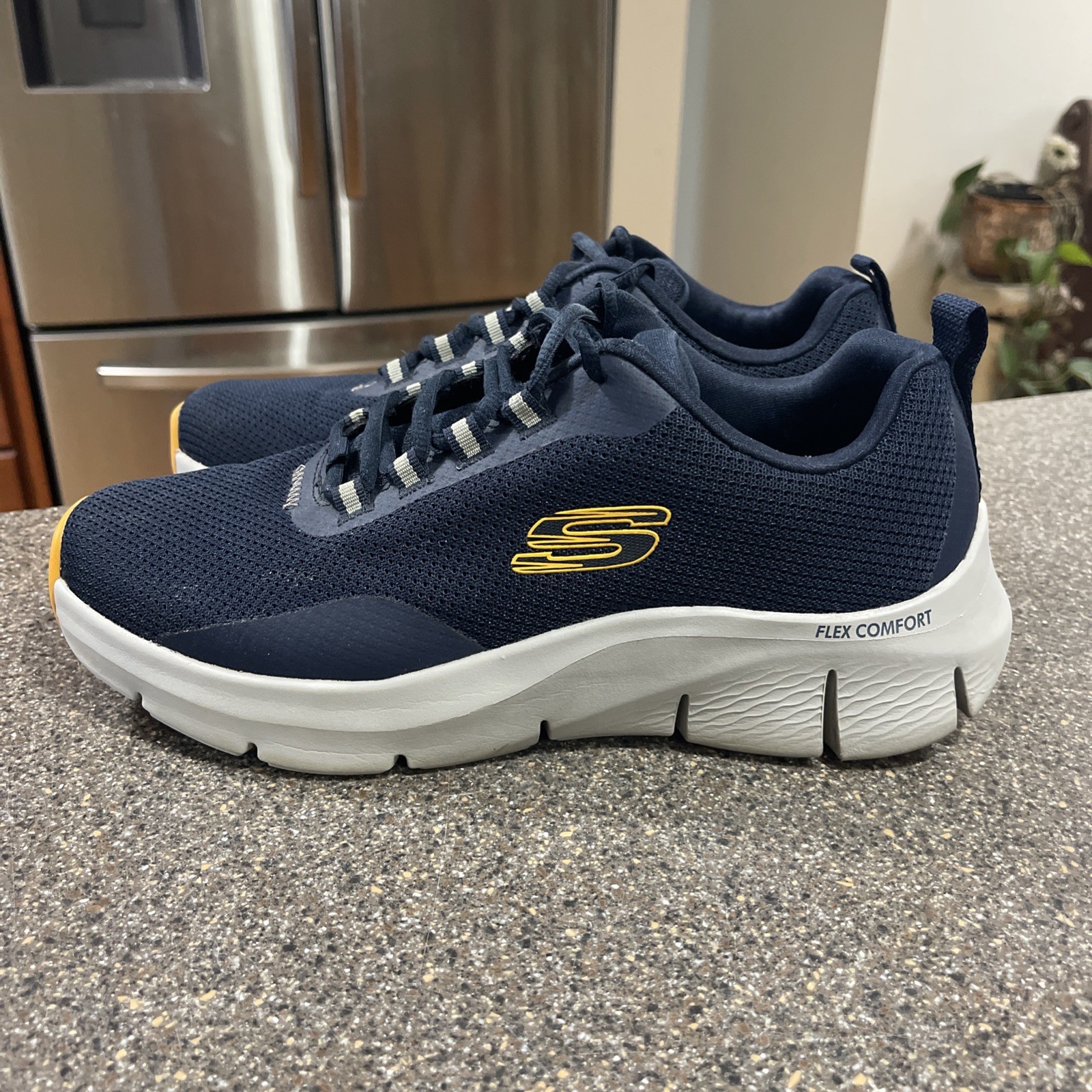 SAOLA Scarpe casual Skechers Flex Comfort Serron arancione navy stile di vita da uomo 9 5