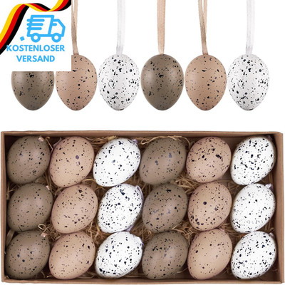 Valery Madelyn 18Er Ostereier Zum Aufhängen Für Osterdeko,4Cm Naturfarbene Künst