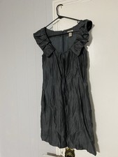 J.Crew Womens Gray Linen Blend Flutter Sleeve Shift Dress Size 8